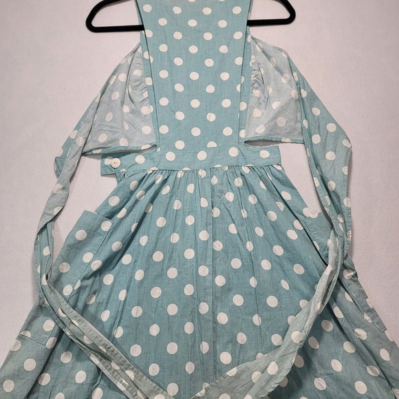 Vintage HANG TEN Polka Dot Dress Women Size 7 open side Sundress Pinup 80s/90s - Picture 11 of 16